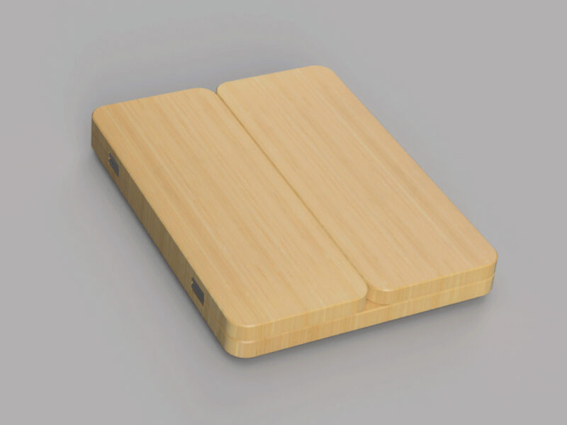 Een inklapbare houten plank, ideaal voor gebruik in Euroboxen.