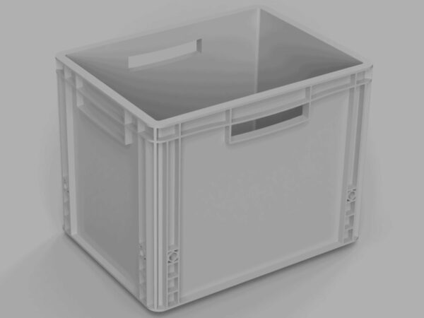 Kempinkový box s pevnými držadly, ideální pro ukládání a organizaci kempinkového příslušenství.