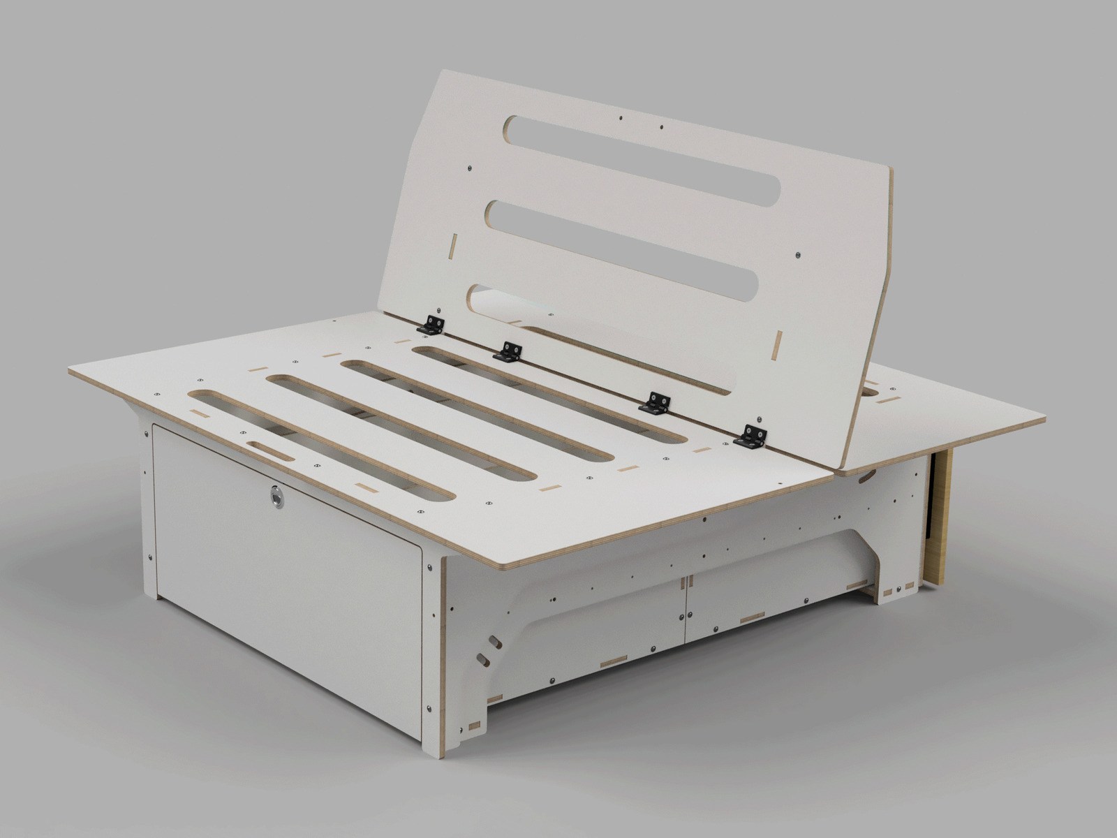 Bett Van Farbe weiß